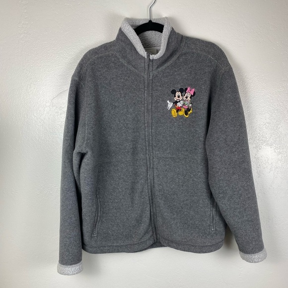 Disneyland Resort Fleece Mickey Mini Mouse Full Zip Cozy Jacket women’s Large - Picture 1 of 15